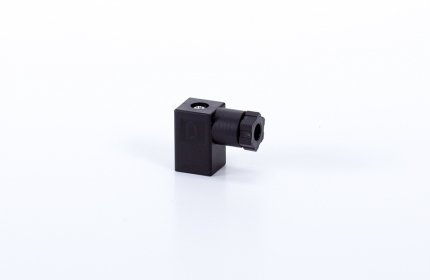Stecker 16 mm, DIN C, schwarz, montiert